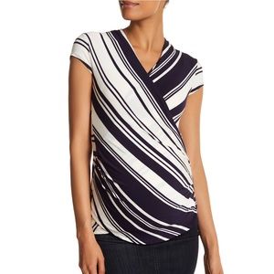 SOLD Lilac Maternity Stripe Surplice Tee